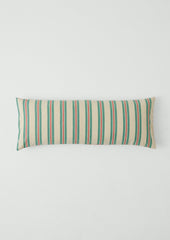 Market Stripe Hand Woven Bolster Cushion | Basil/Poppy