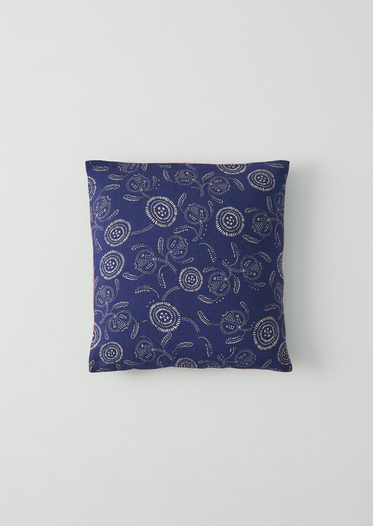 Pomegranate Print Cushion Cover | Indigo Blue/Ecru