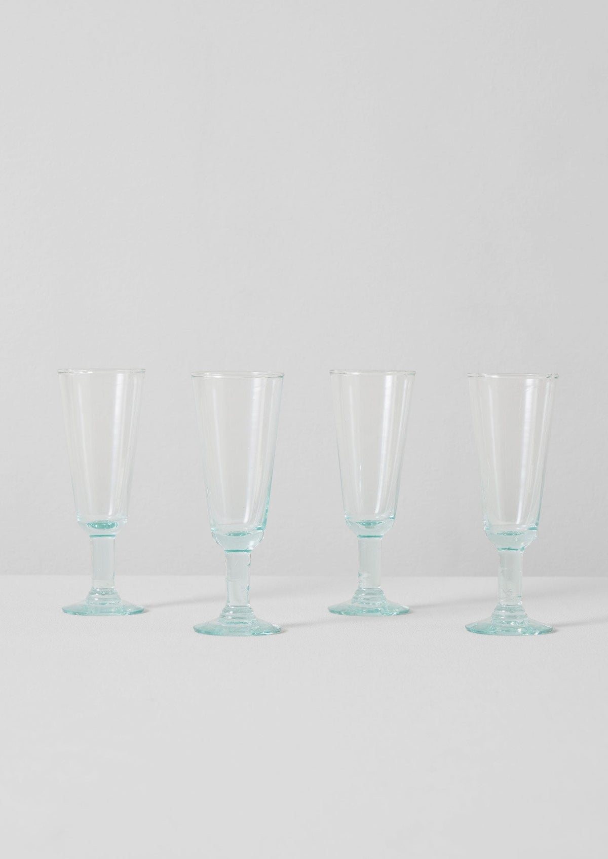 Recycled Bolivian Champagne Glasses Set | Clear