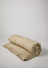 Ticking Stripe Cotton Duvet Cover | Ecru/Straw