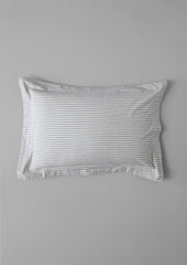 Ticking Stripe Cotton Oxford Pillowcase | Ecru/Graphite