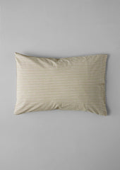 Ticking Stripe Cotton Housewife Pillowcase | Ecru/Straw