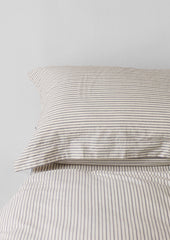 Pyjama Stripe Cotton Oxford Pillowcase | Navy/Ecru