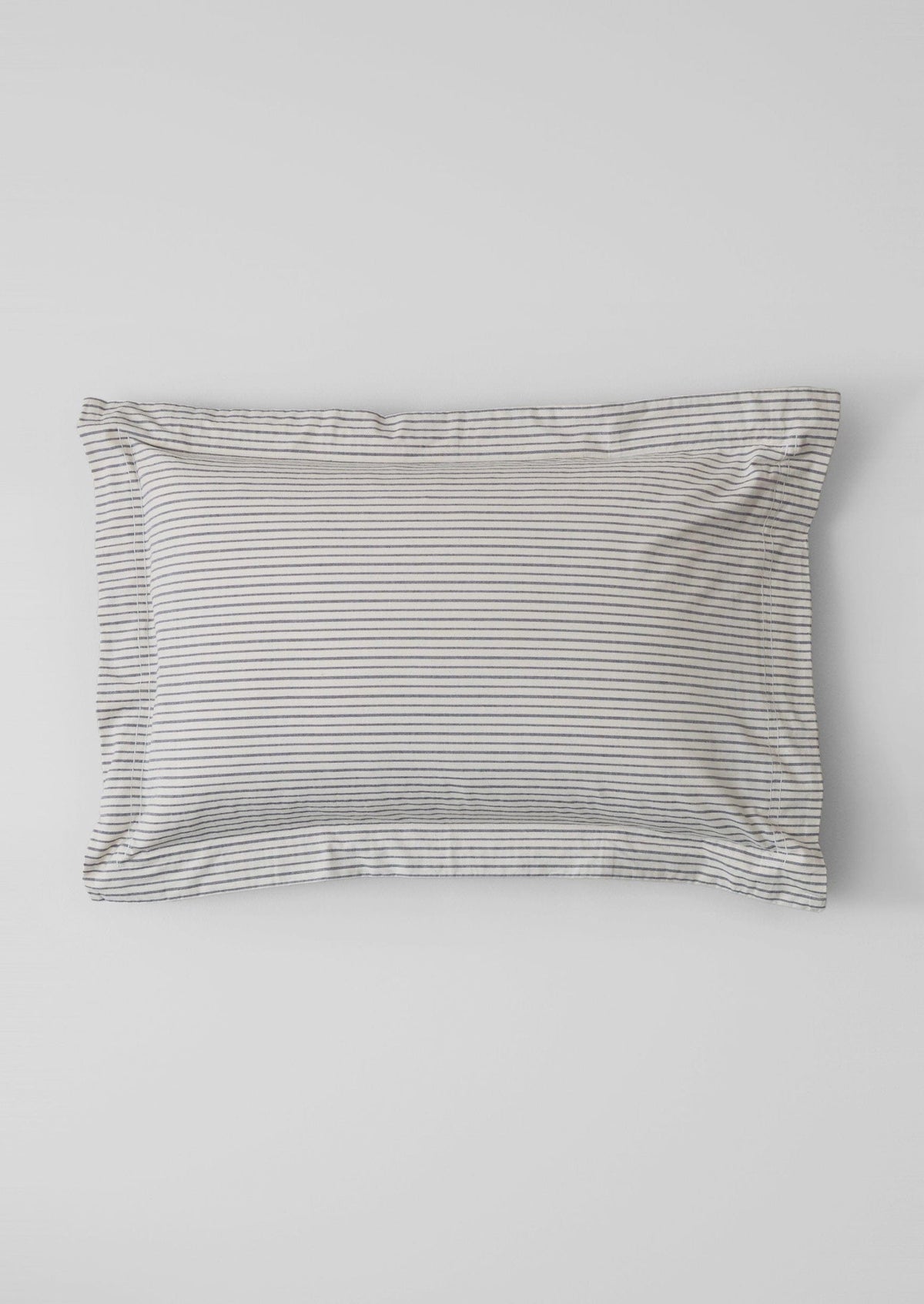 Pyjama Stripe Cotton Oxford Pillowcase | Navy/Ecru