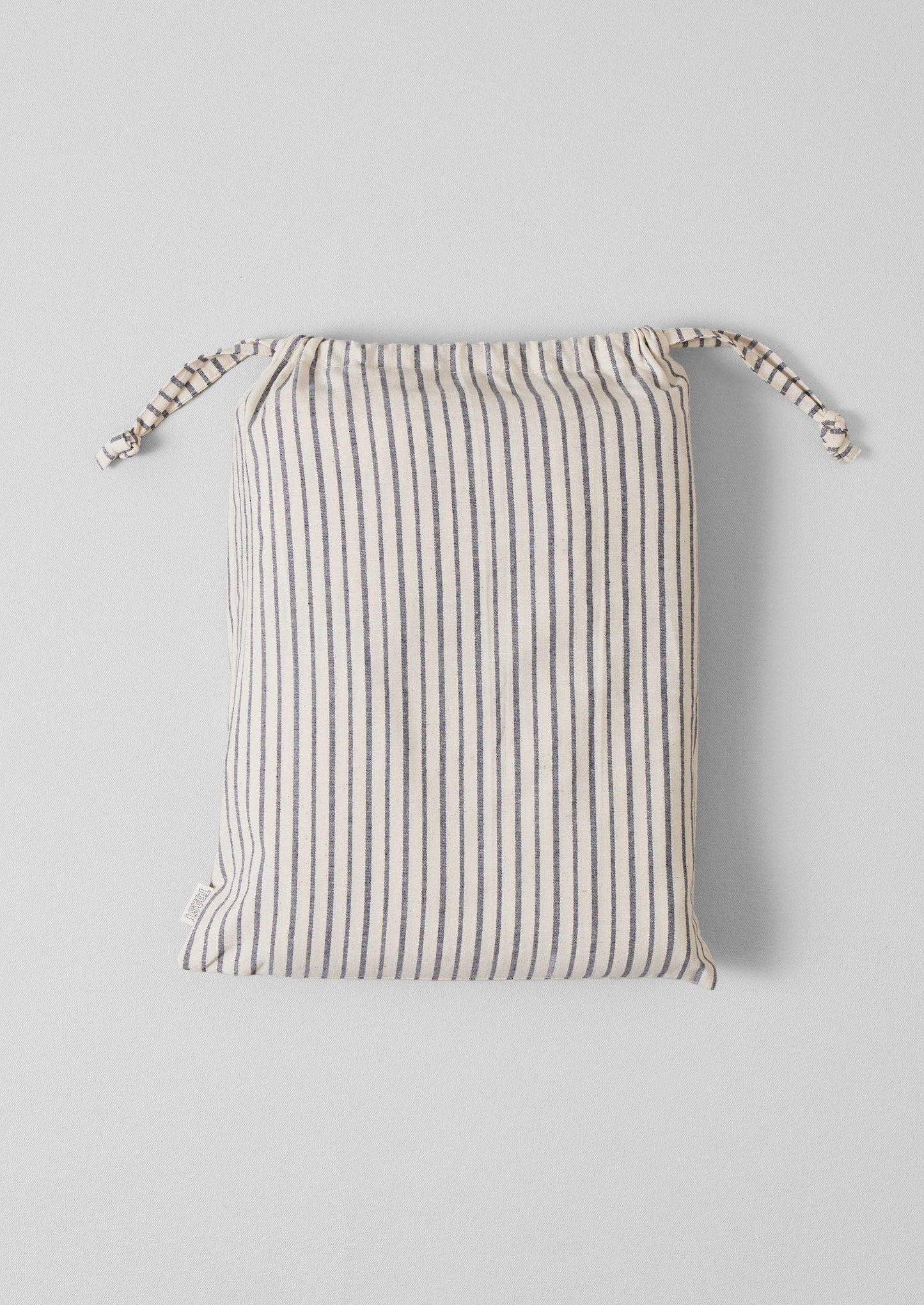 Pyjama Stripe Cotton Fitted Sheet | Navy/Ecru