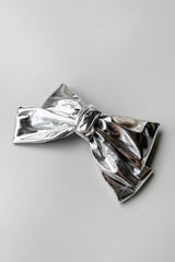 CHROME BOW HAIR CLIP