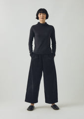 High Neck Soft Cotton Tee | Charcoal