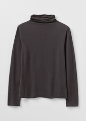 High Neck Soft Cotton Tee | Charcoal