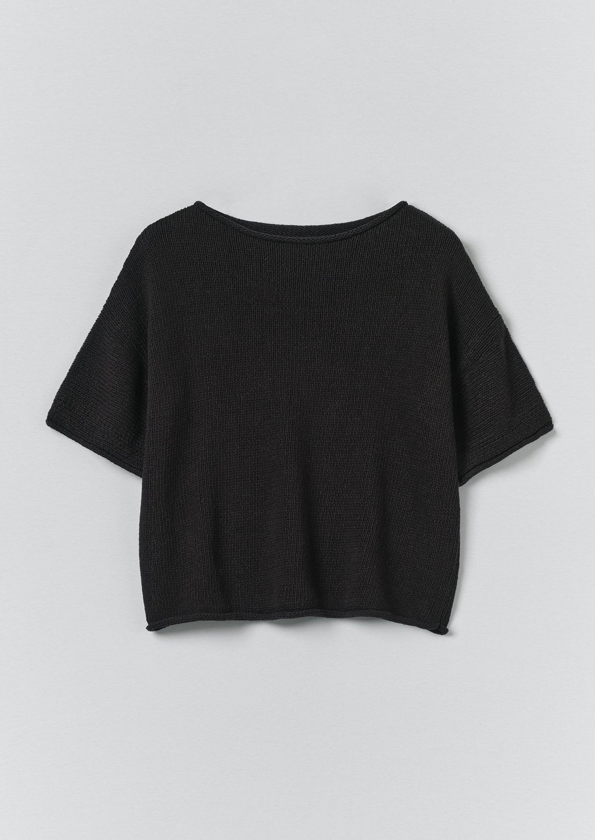 Knitted Cotton Linen Tee | Slate