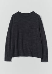 Linen Cotton Fine Knit Sweater | Dark Navy