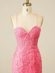 Hot Pink Lace Bodycon Mini Dress