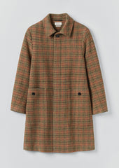 Vibrant Check Wool Overcoat | Umber Multi