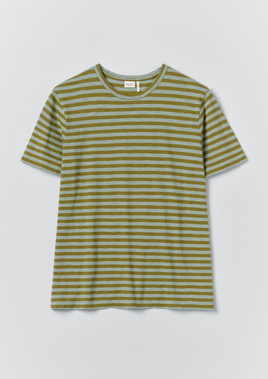 Theo Stripe Lightweight Cotton Tee | Juniper Berry
