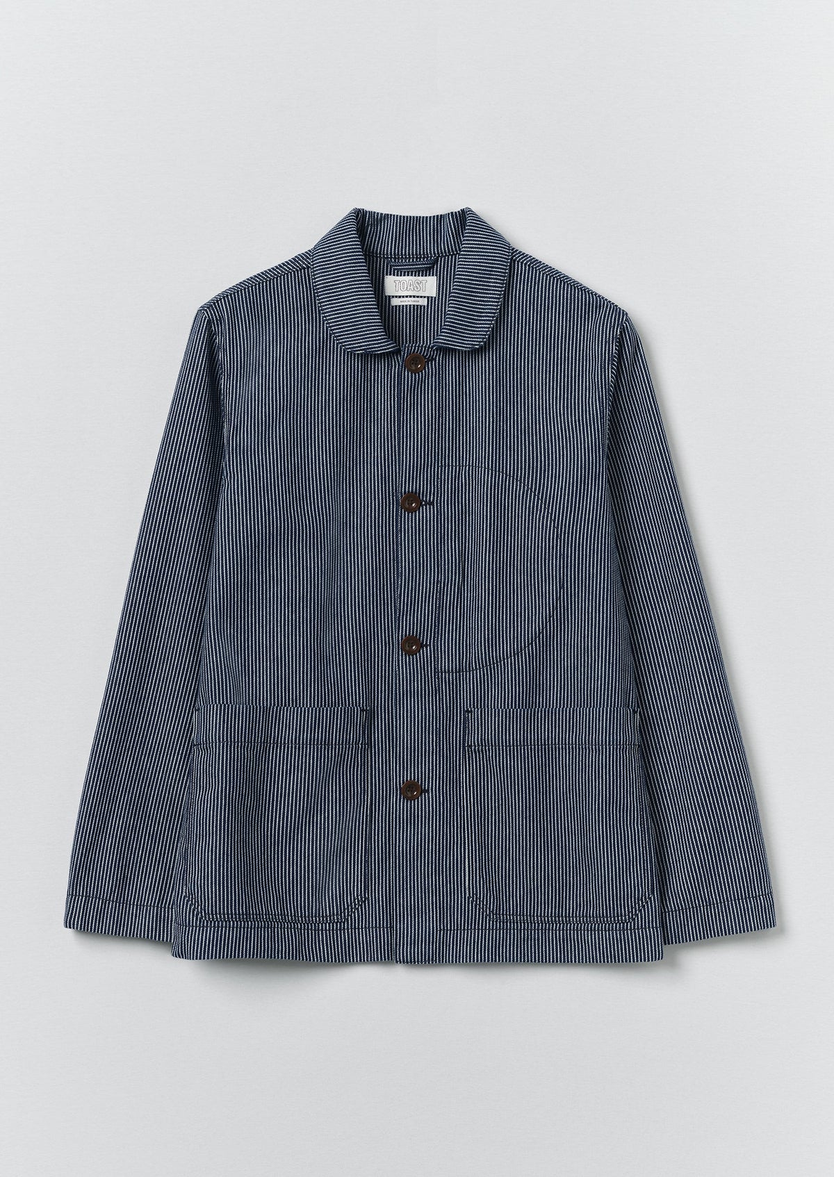 Hickory Stripe Denim Chore Jacket | Ecru/Indigo