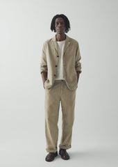 High Break Cotton Linen Blazer | Salt