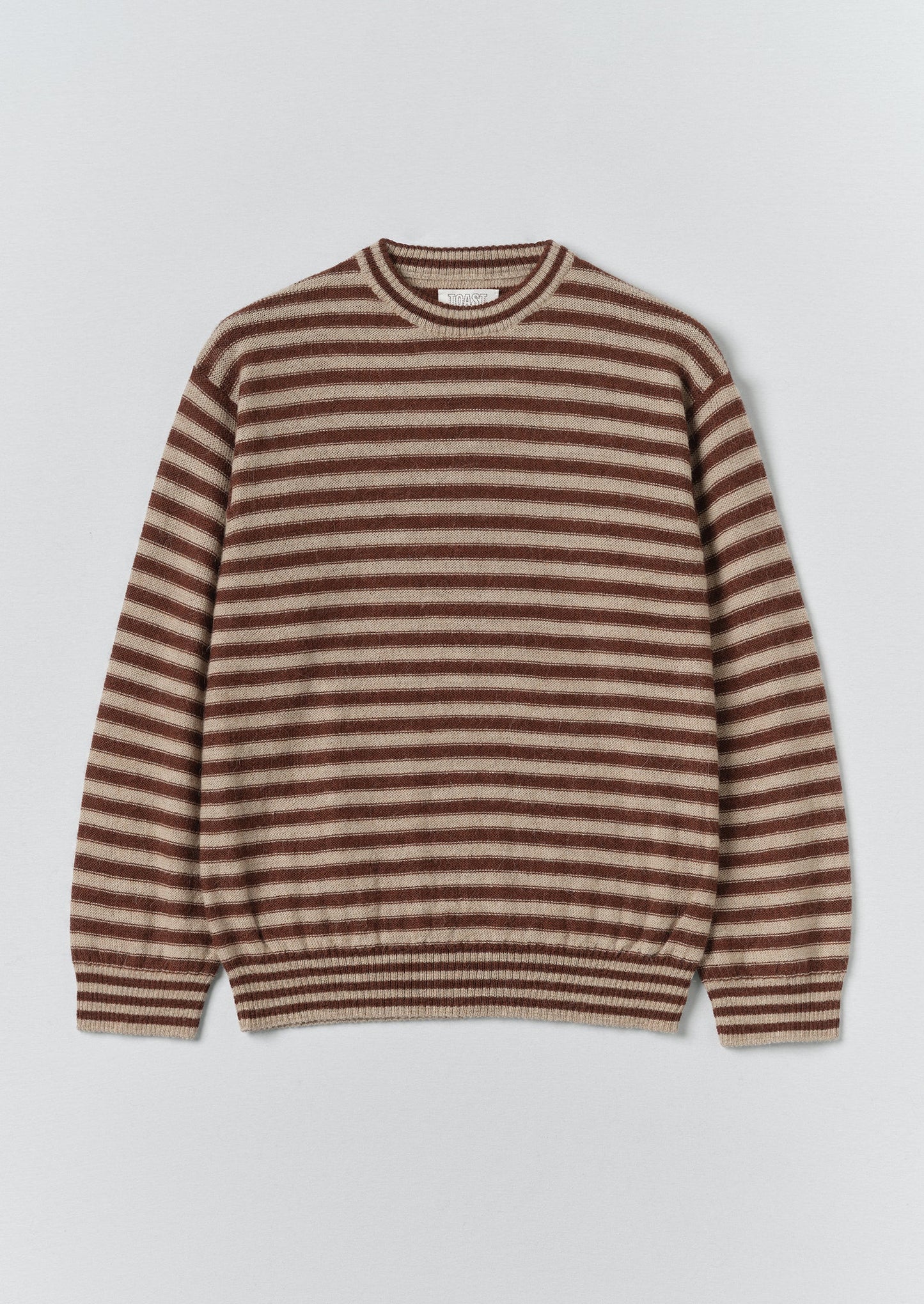 Stripe Alpaca Wool Sweater | Dark Terracotta/Oatmeal
