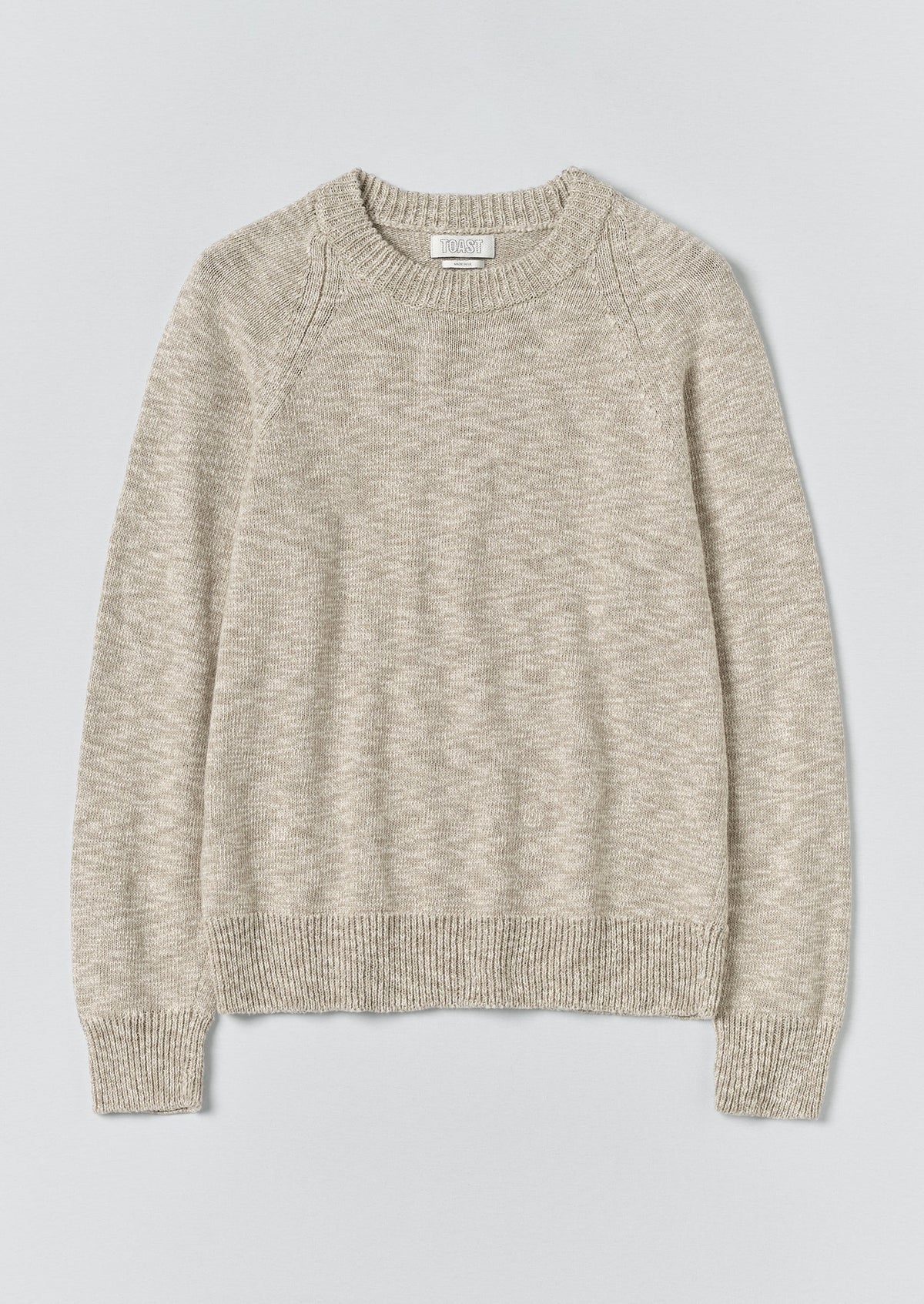 Linen Cotton Crew Neck Sweater | Natural