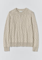 Linen Cotton Crew Neck Sweater | Natural