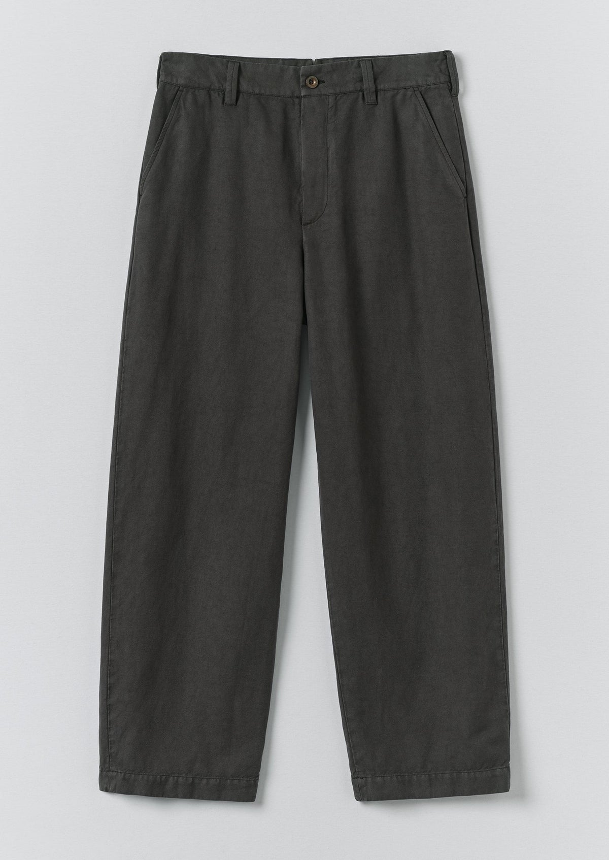 Jude Wide Leg Cotton Twill Trousers | Soft Black