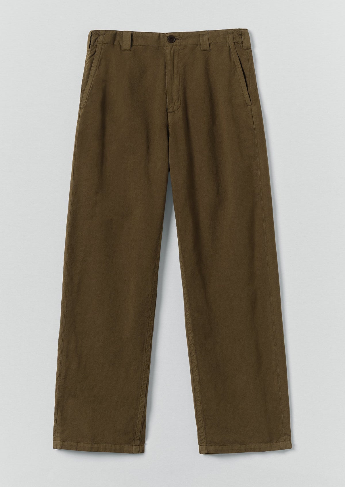 Rory Elasticated Cotton Linen Trousers | Bronze Green