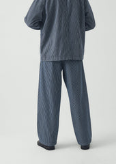 Jude Stripe Wide Leg Denim Trousers | Ecru/Indigo