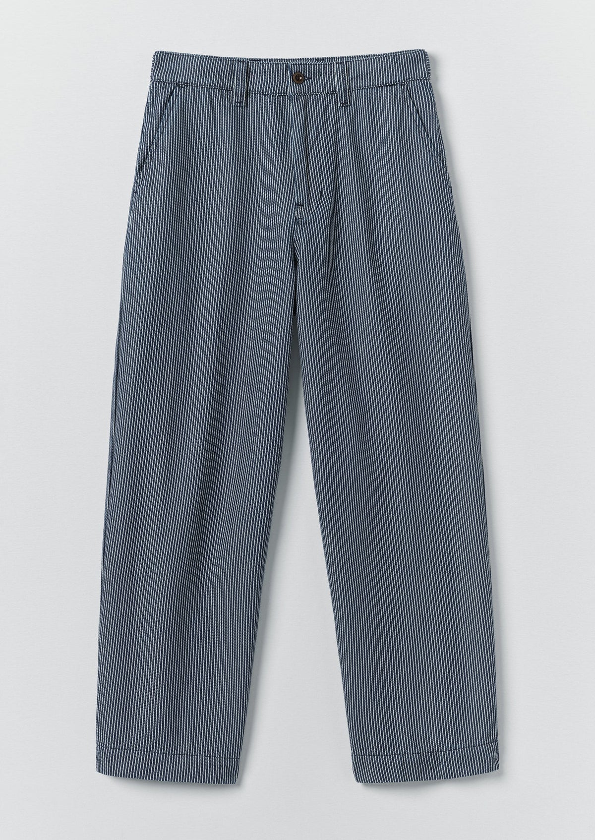 Jude Stripe Wide Leg Denim Trousers | Ecru/Indigo