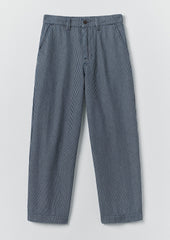 Jude Stripe Wide Leg Denim Trousers | Ecru/Indigo