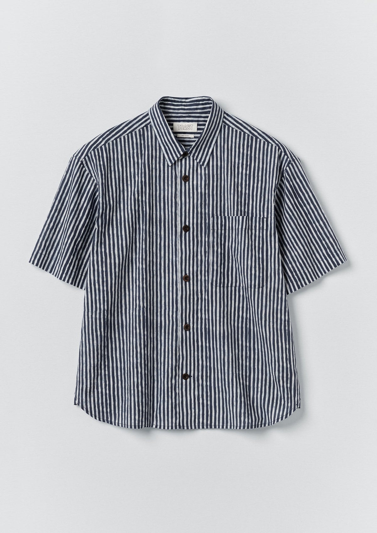 Natural Dye Stripe Cotton Shirt | Indigo