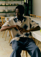 Mosaic Cotton Ikat Shirt | Slate/Putty