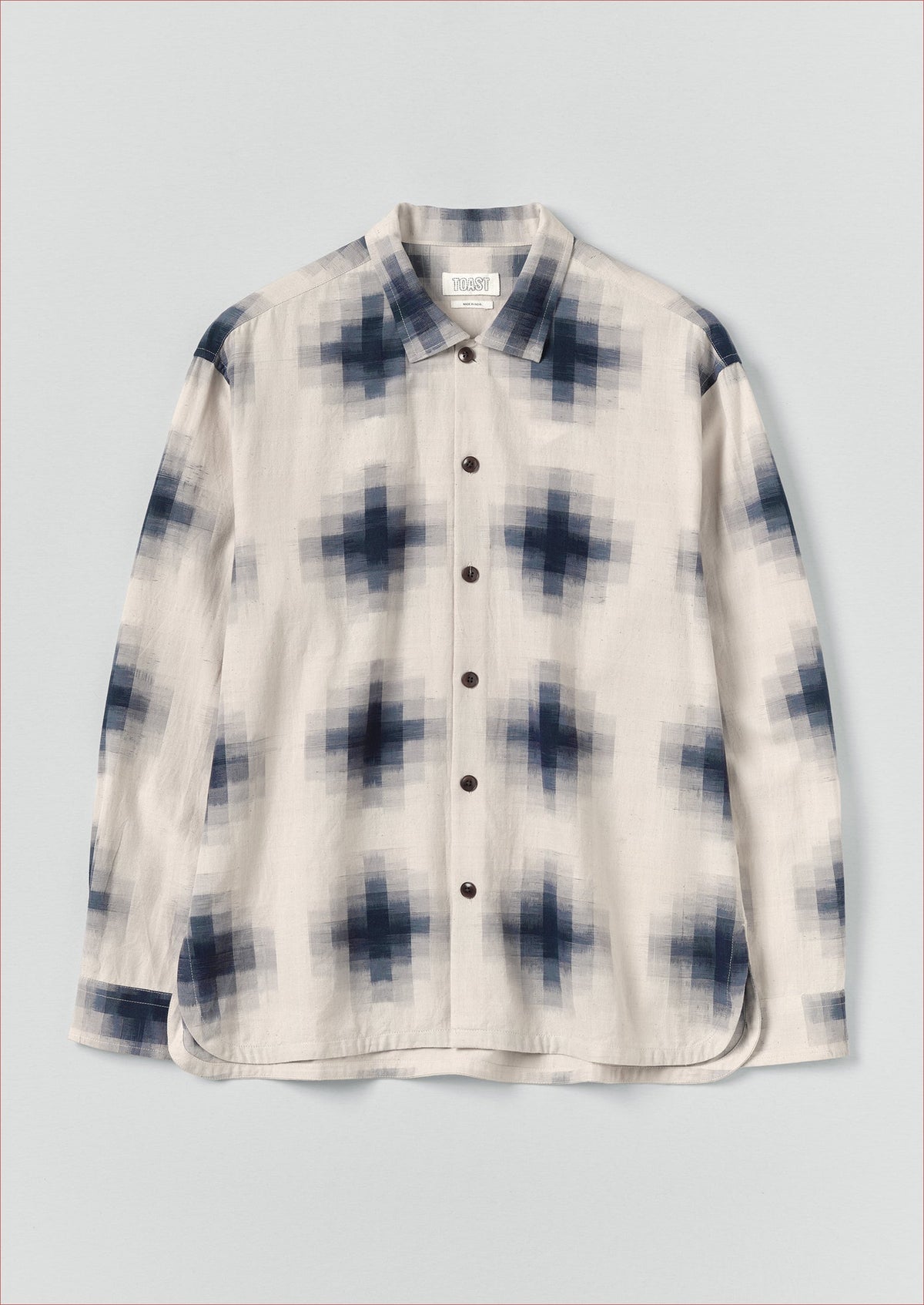 Mosaic Cotton Ikat Shirt | Slate/Putty