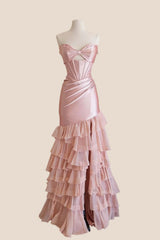 Knot Lavender Mermaid Ruffle Prom Dress