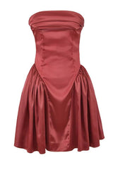 Cowl Neck Pink A-line Short Dress
