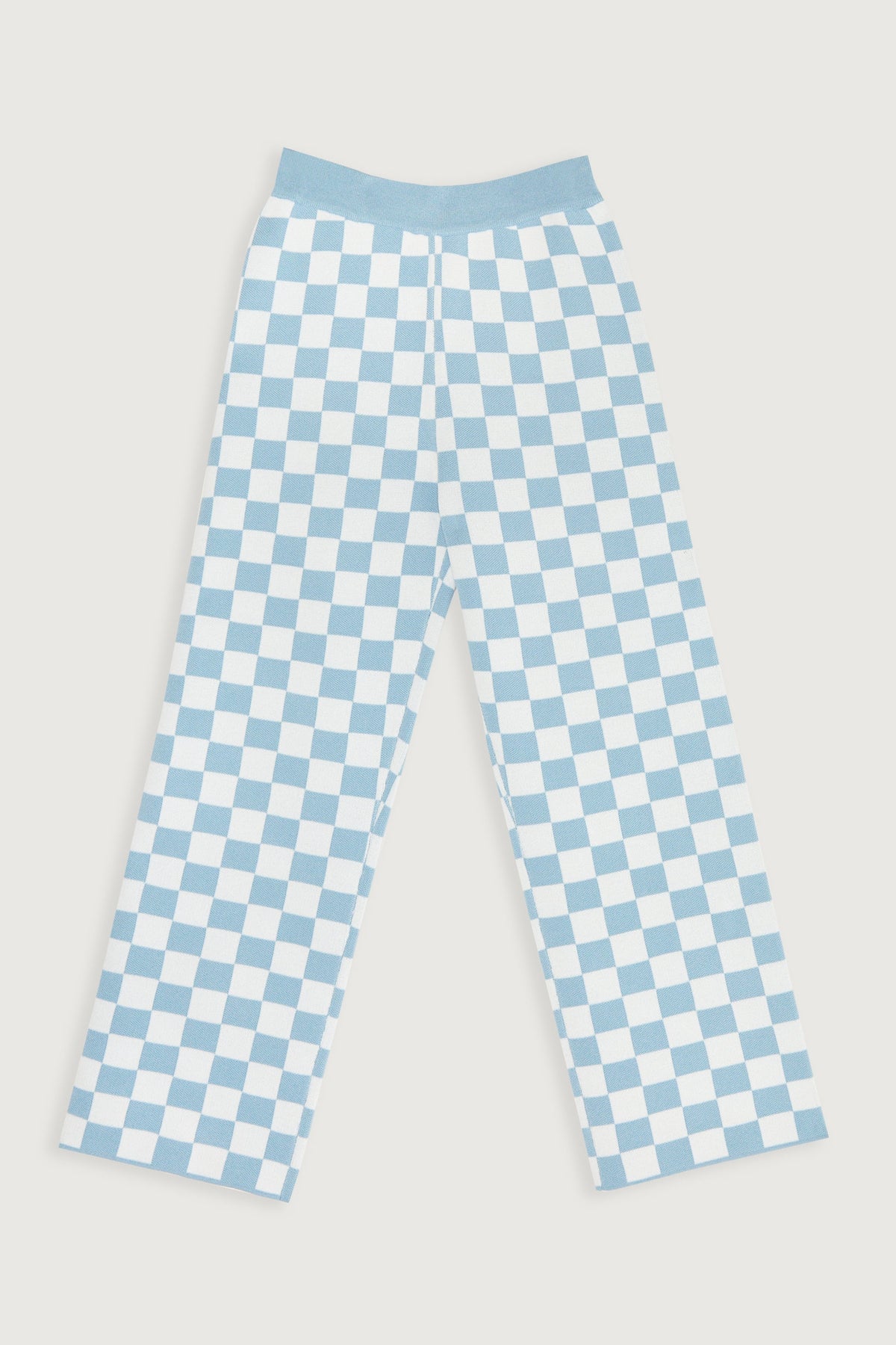 CHECKERED KNIT PANT