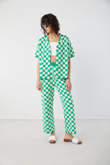 CHECKERED KNIT PANT