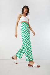 CHECKERED KNIT PANT