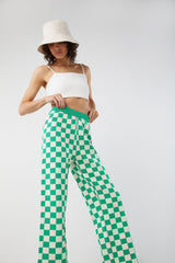 CHECKERED KNIT PANT