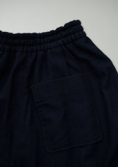 Renewed Cotton Wool Herringbone Pull on Trousers Size XS (53) | Dark Navy