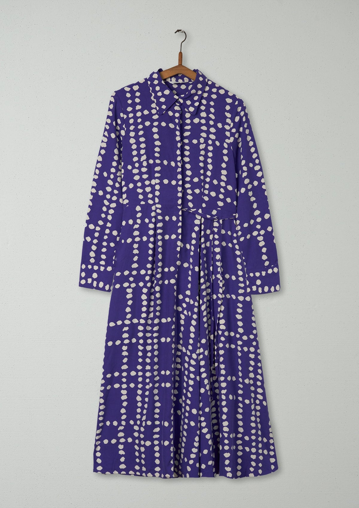 Reworn Spot Silk Dress Size 6 (1426) | Violet