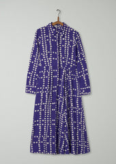 Reworn Spot Silk Dress Size 6 (1426) | Violet