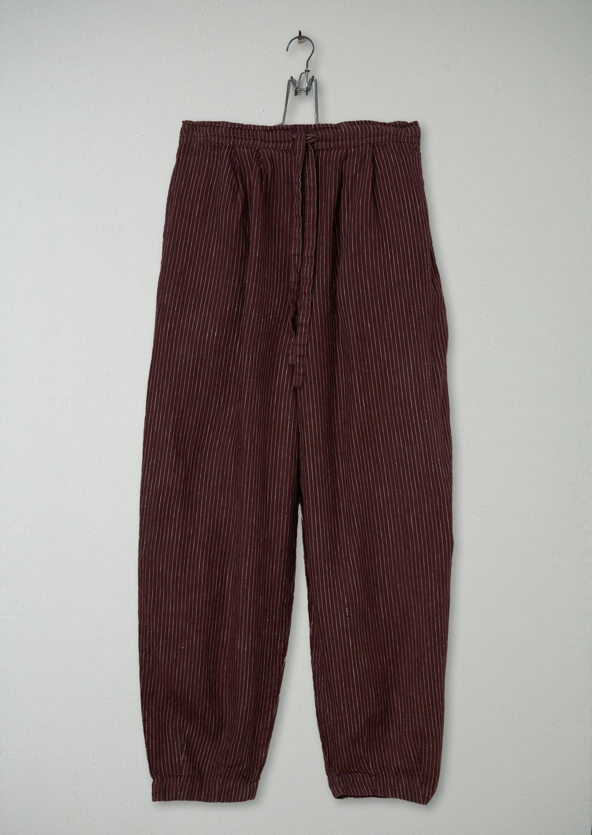 Reworn Sail Stripe Fishermans Trousers Size S (1001) | Bitter Chocolate