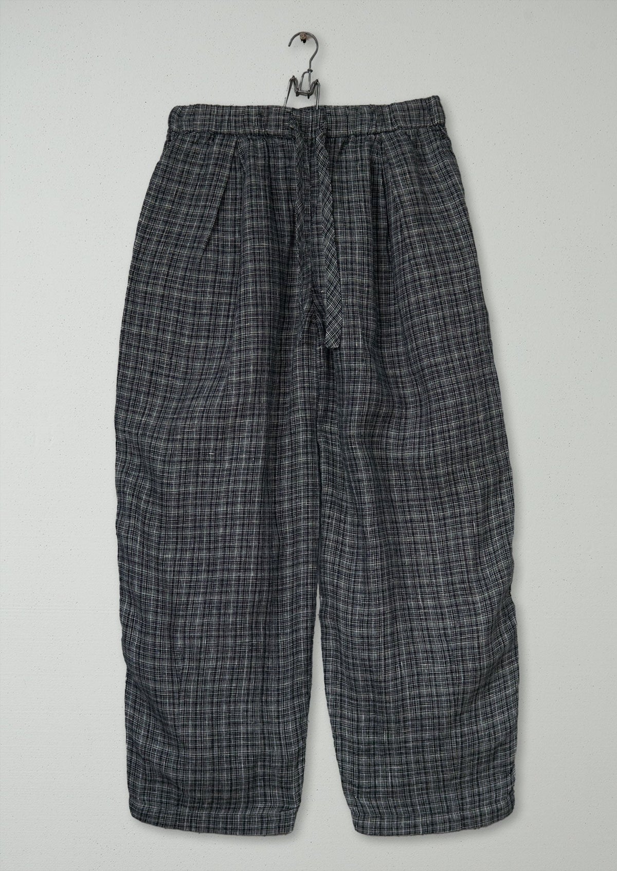 Reworn Check Linen Trousers Size M (1233) | Multi