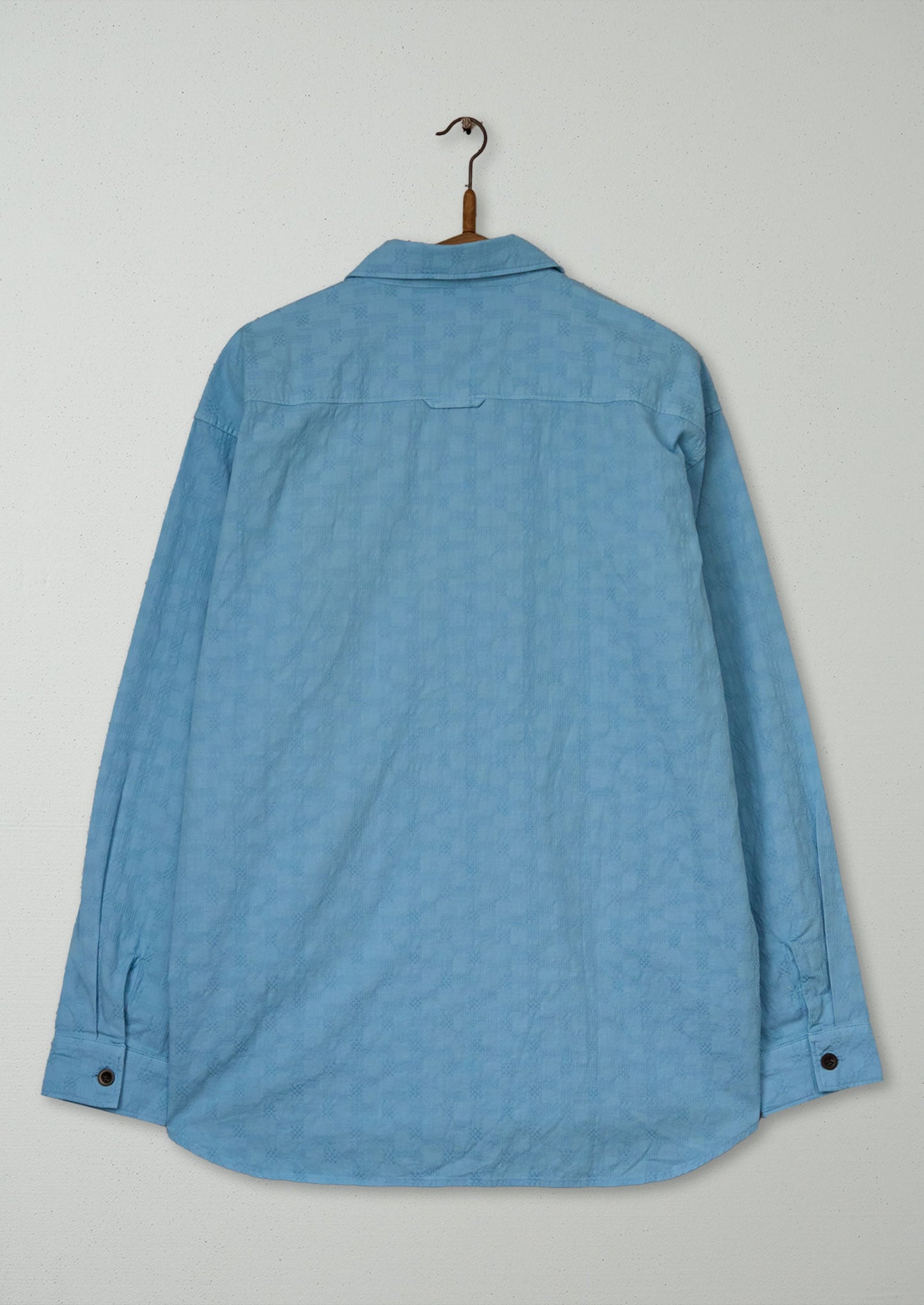 Reworn Mens Dropped Shoulder Shirt Size M (043) | Light Blue
