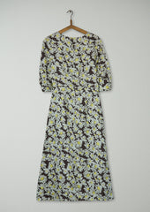 Reworn Rounded Sleeve Painted Daisy Dress Size 8 (1857) | Multi