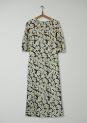 Reworn Rounded Sleeve Painted Daisy Dress Size 8 (1857) | Multi