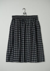 Reworn Check Cotton Wool Skirt Size M (296) | Multi