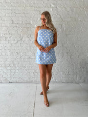 Regina Skyblue Polka Dot Mini Dress