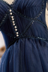 Off the Shoulder Navy Blue Corset Short Party Dress