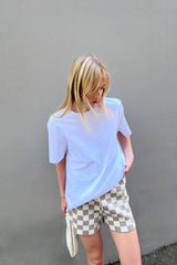 CHECKERED KNIT SHORT