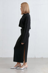 KNIT MIDI SKIRT