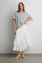 ASYMMETRICAL TIERED MAXI SKIRT